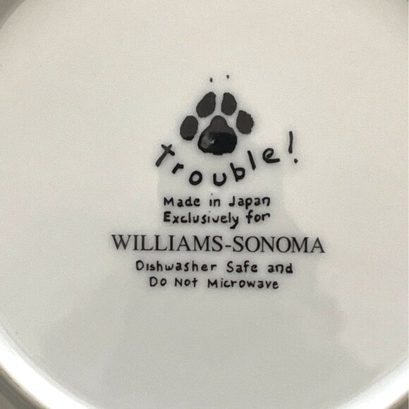 Williams Sonoma Trouble Bull Terrier 6-Piece Dessert Plate Set Side Salad Japan - Picture 4 of 10